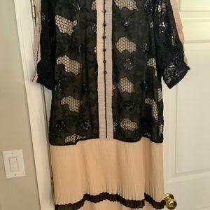 Midi xl beige and black dress